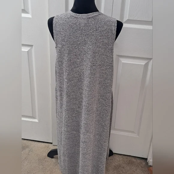 Marled Grey Knit Open Vest  Size M - Picture 4 of 11